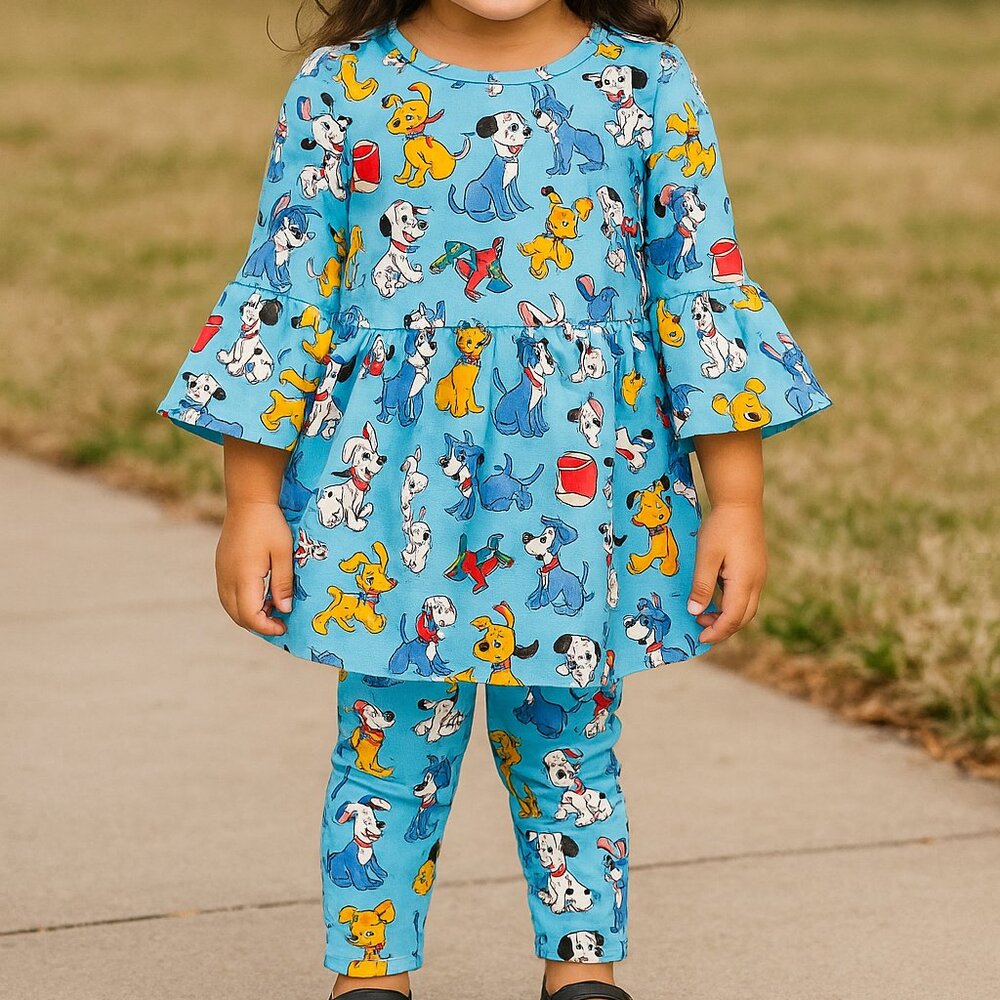 Puppy Pals Bell Sleeve Tunic & Legging Set